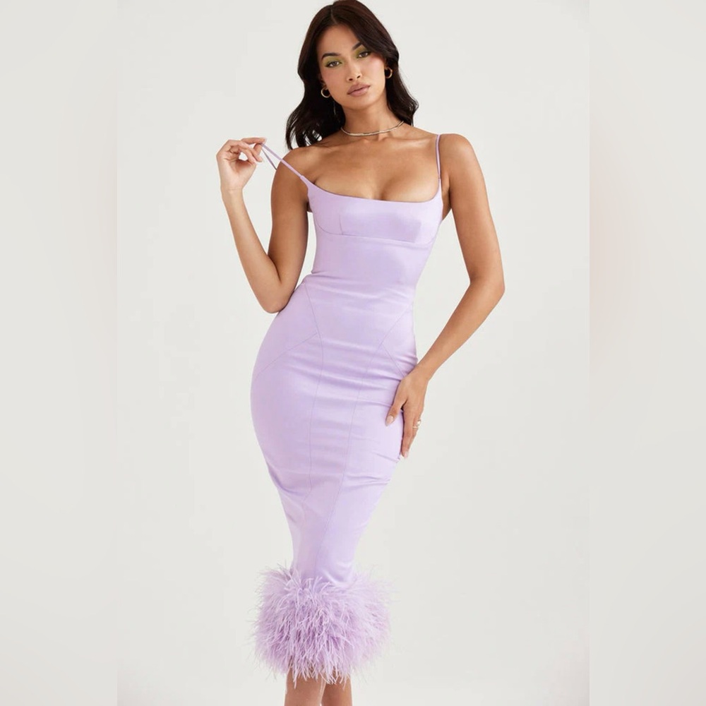 Elegant Strapless Lavender Dress